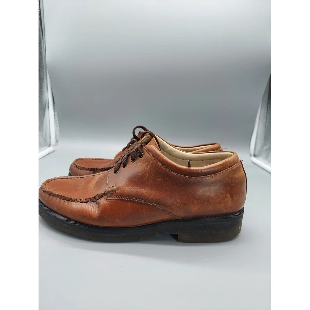 Hitchcock Leather Wide‎ Canoe Boat Shoes For Men brown Size 9 3E